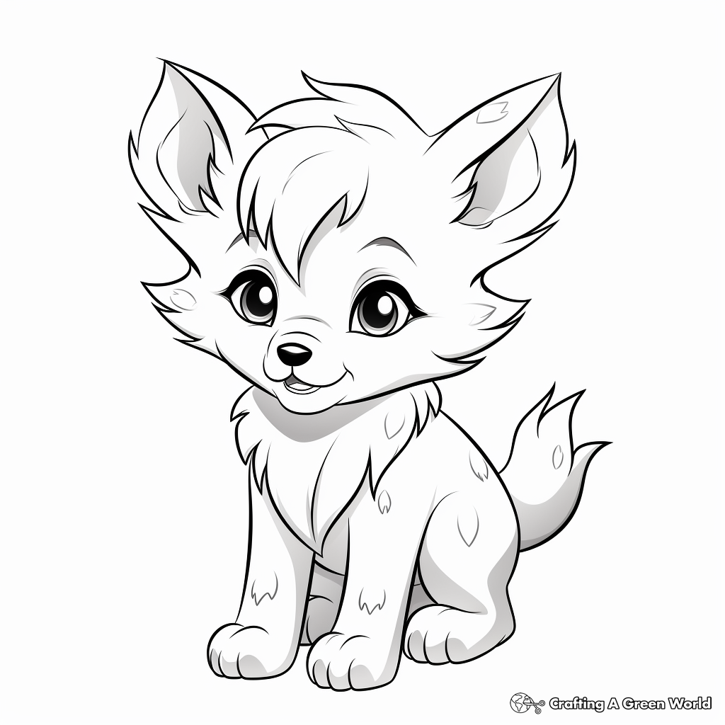 Anime Wolf Pup Coloring Pages Free Printable 