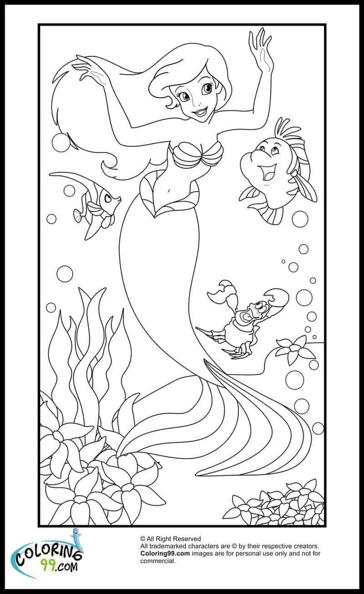 ariel coloring page