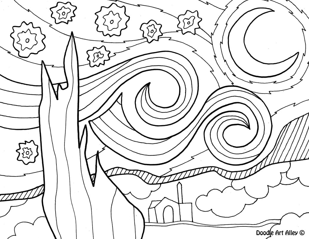 Artist Coloring Pages DOODLE ART ALLEY