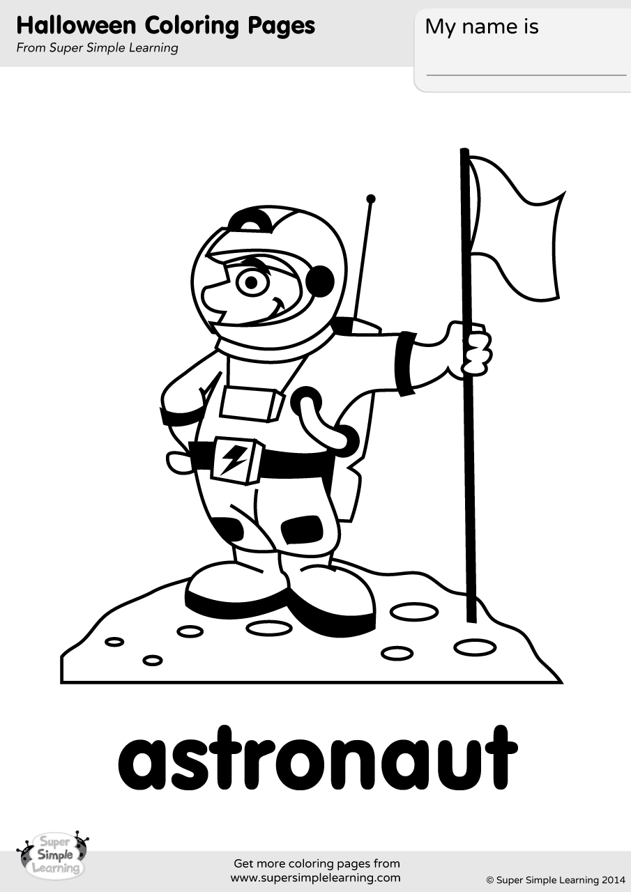 Astronaut Coloring Page Super Simple
