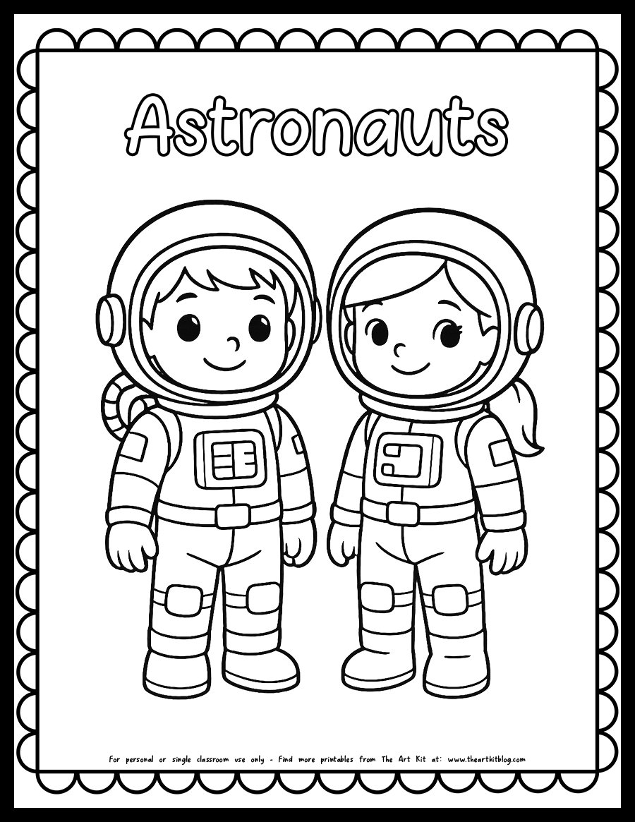 astronaut coloring pages for preschool
