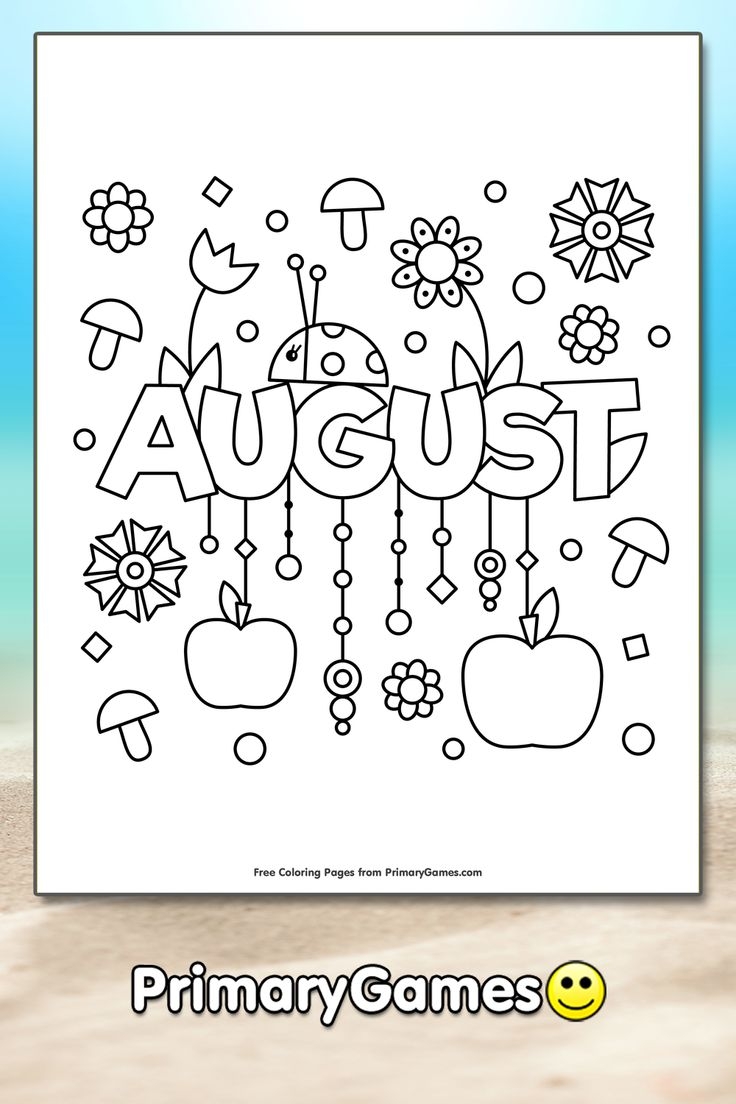 August Coloring Page FREE Printable EBook