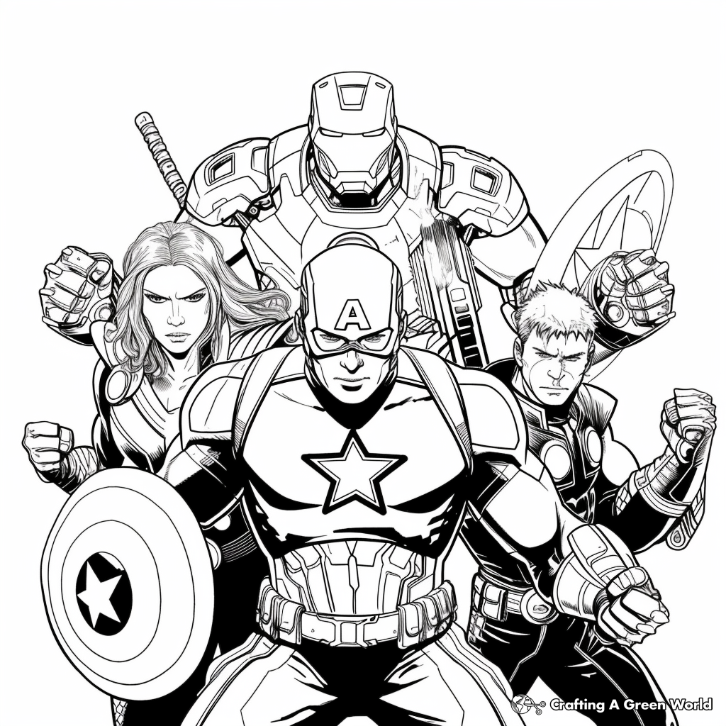 coloring pages of the avengers