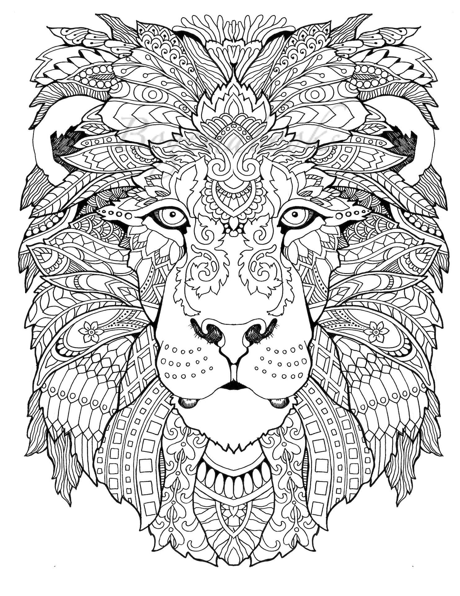 Awesome Animals adult Coloring Pages Coloring Pages Printable Coloring Book Printable Stress Relieving Relaxing Etsy