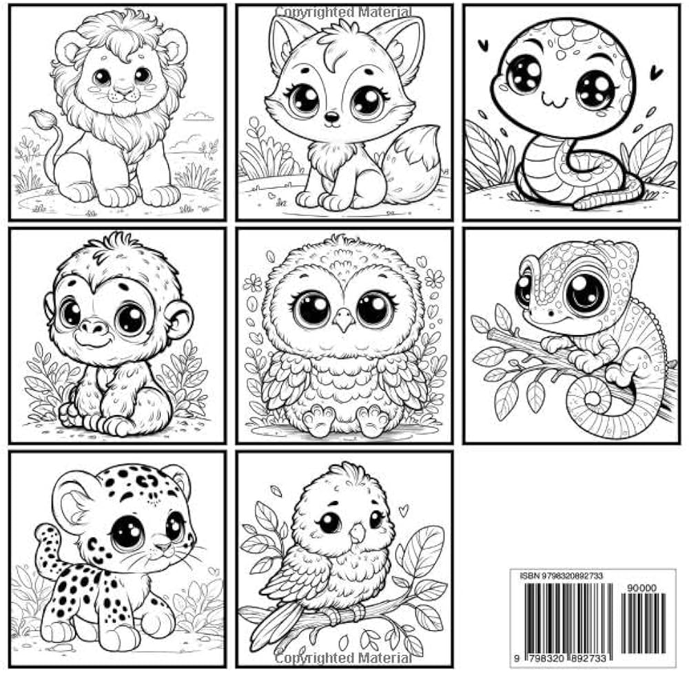 animal coloring pages cute