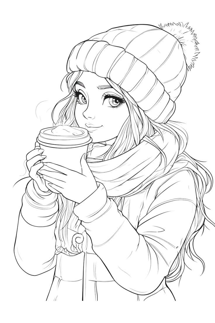 Baddie Girls Winter Coloring Pages For Adults