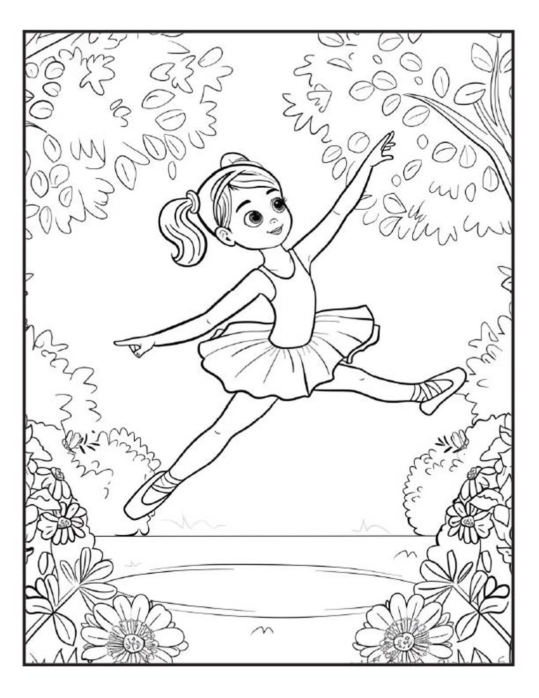 Ballerina 1 11 15 Coloring Pages 5 Pages Etsy