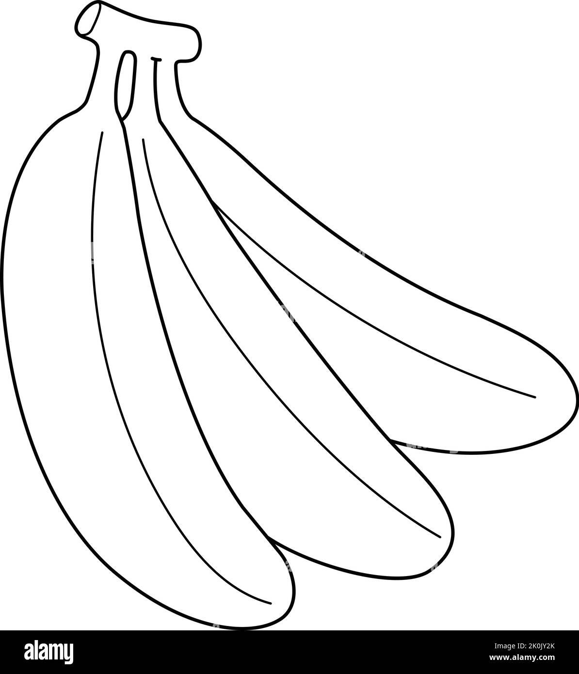 Banana Fruit Isolated Coloring Page For Kids Stock Vector Image Art Alamy
