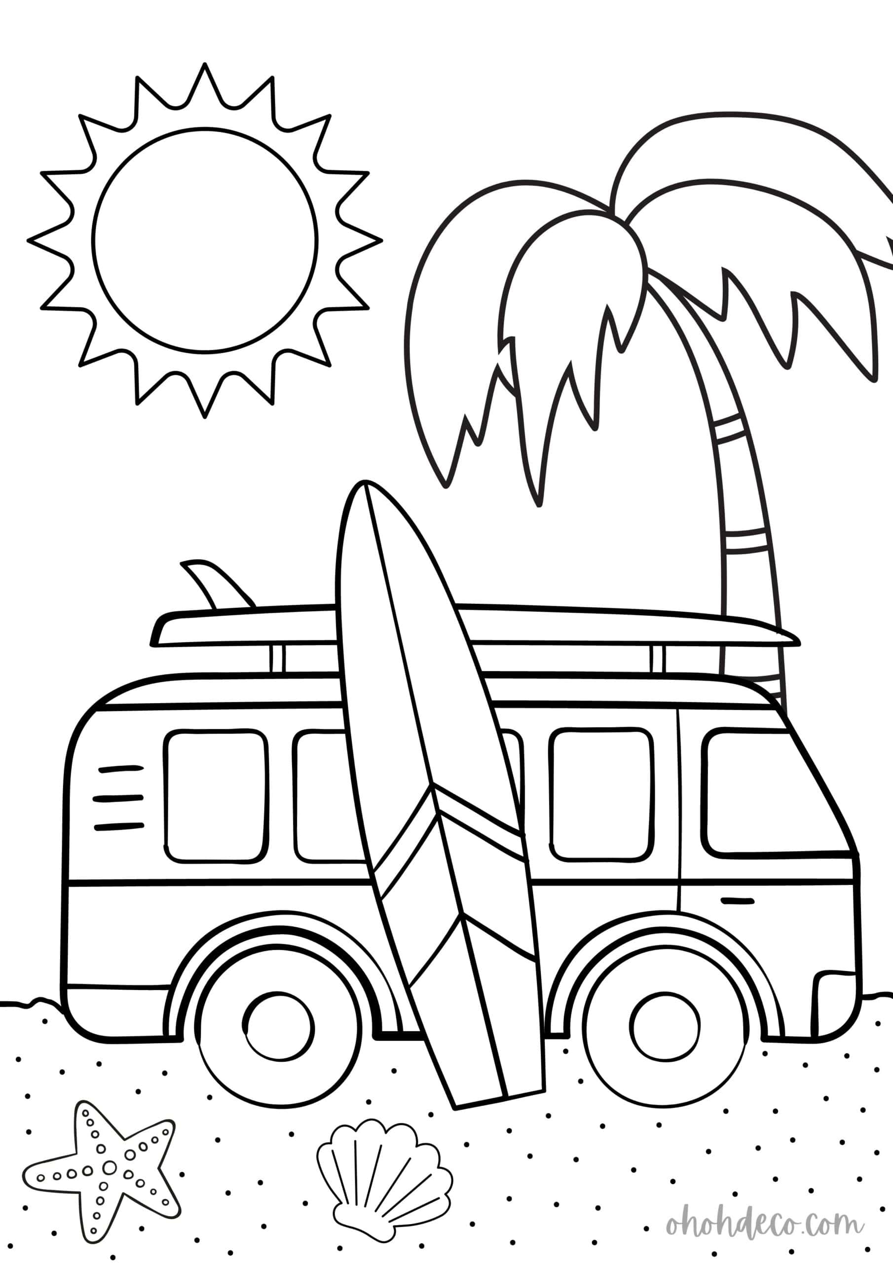 Beach coloring pages kids 13 Ohoh Deco