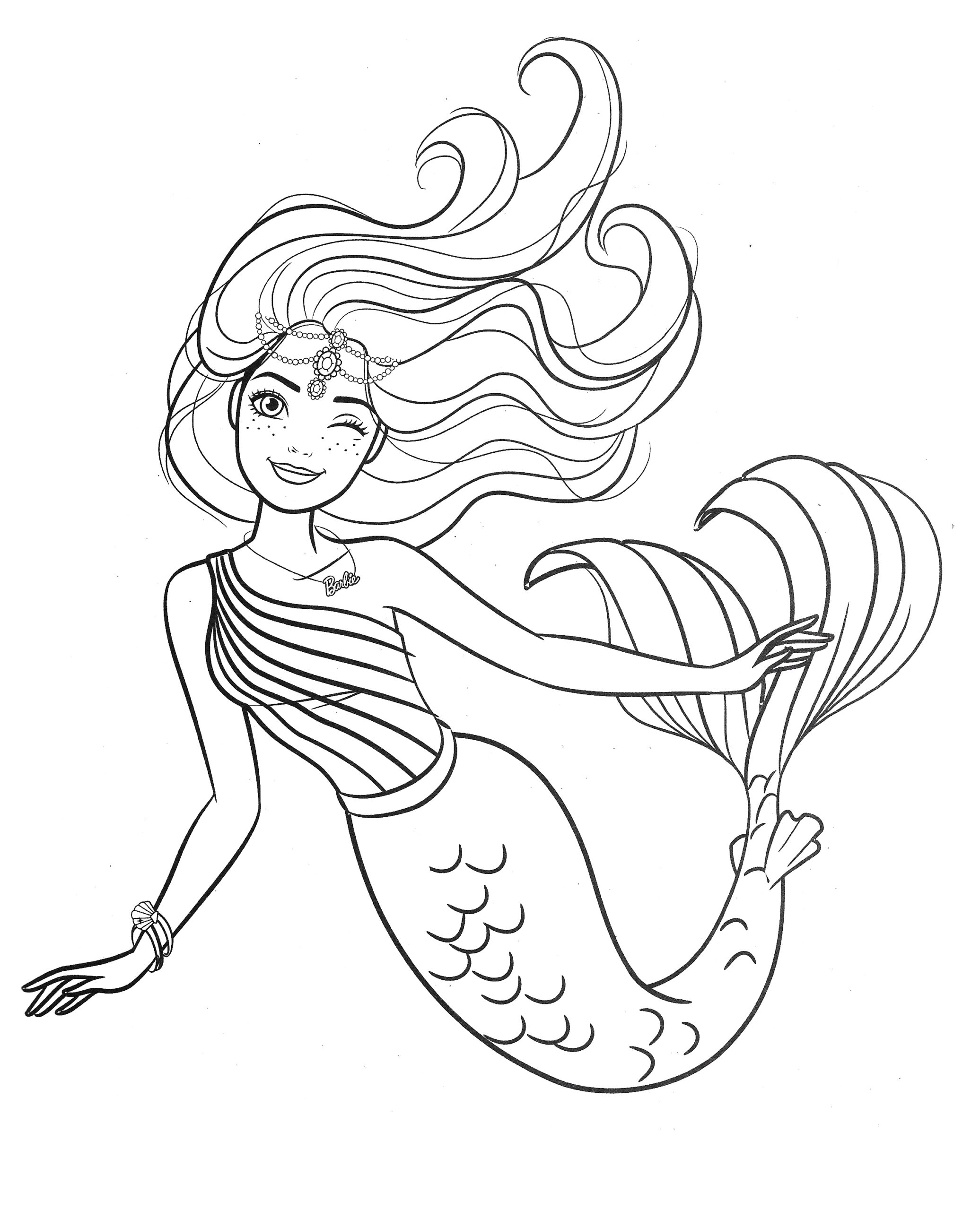mermaid coloring pages print