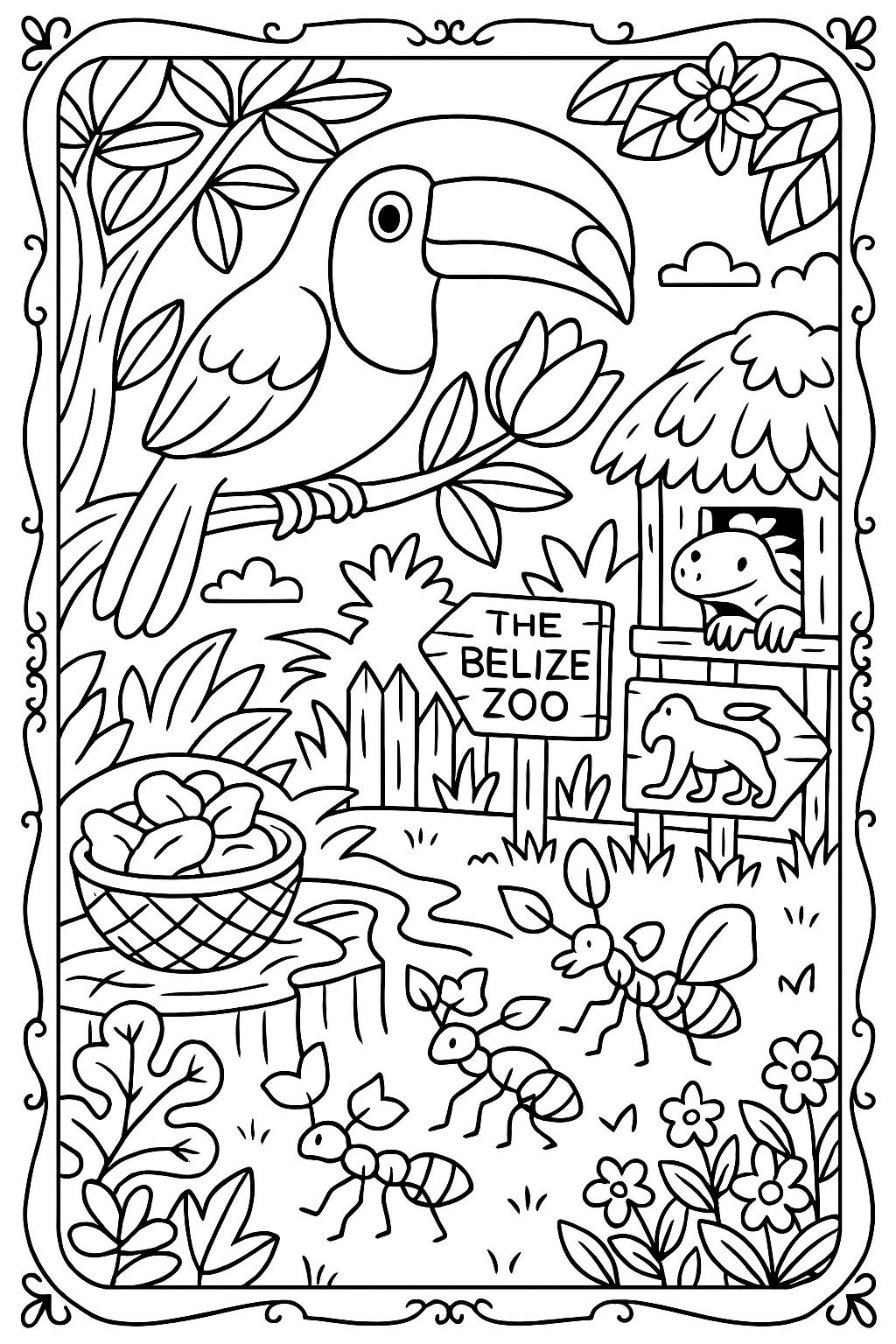 Belize Coloring Pages For Kids Rainforest Reef Animals digital Download Etsy