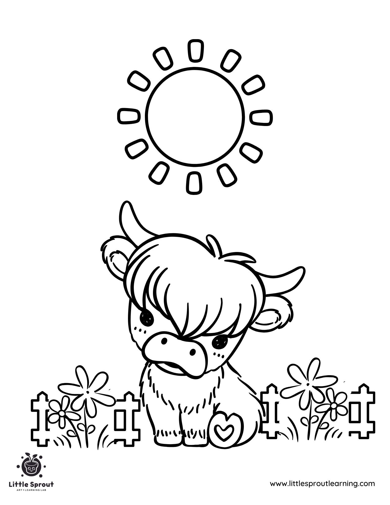 Best Highland Cow Coloring Page For Kids