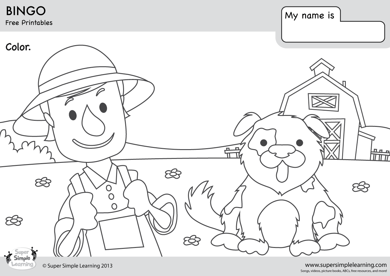BINGO Coloring Pages Super Simple