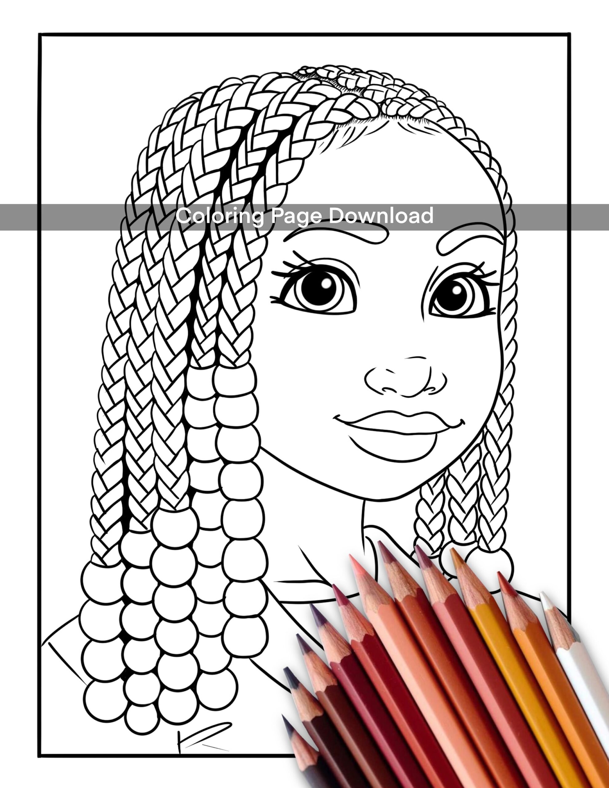 Black Girl Coloring Page Afro Hair Printable Coloring Kids Activity Download Etsy