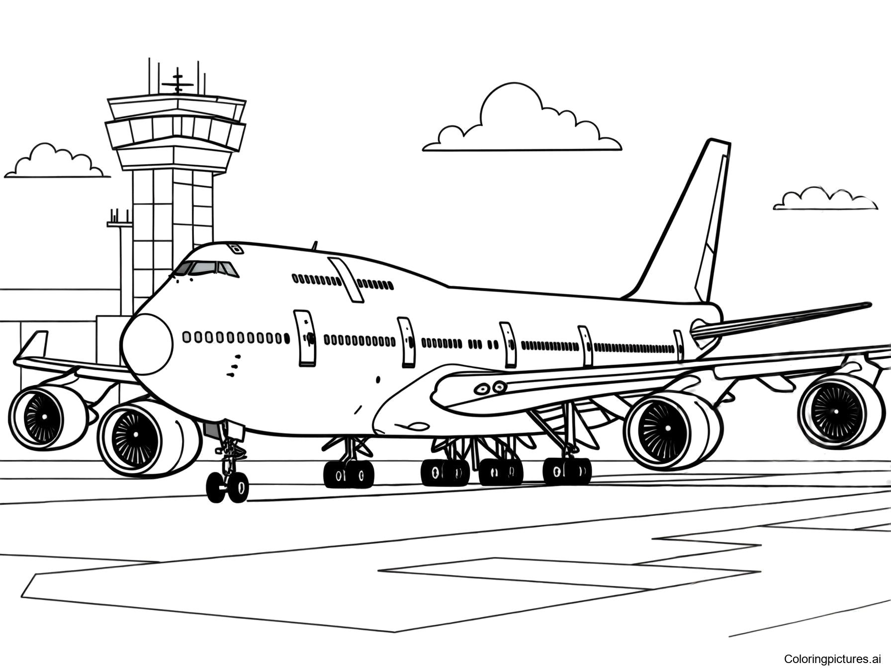coloring page of an airplane