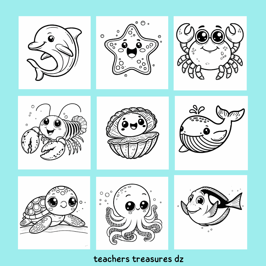 water animals coloring pages