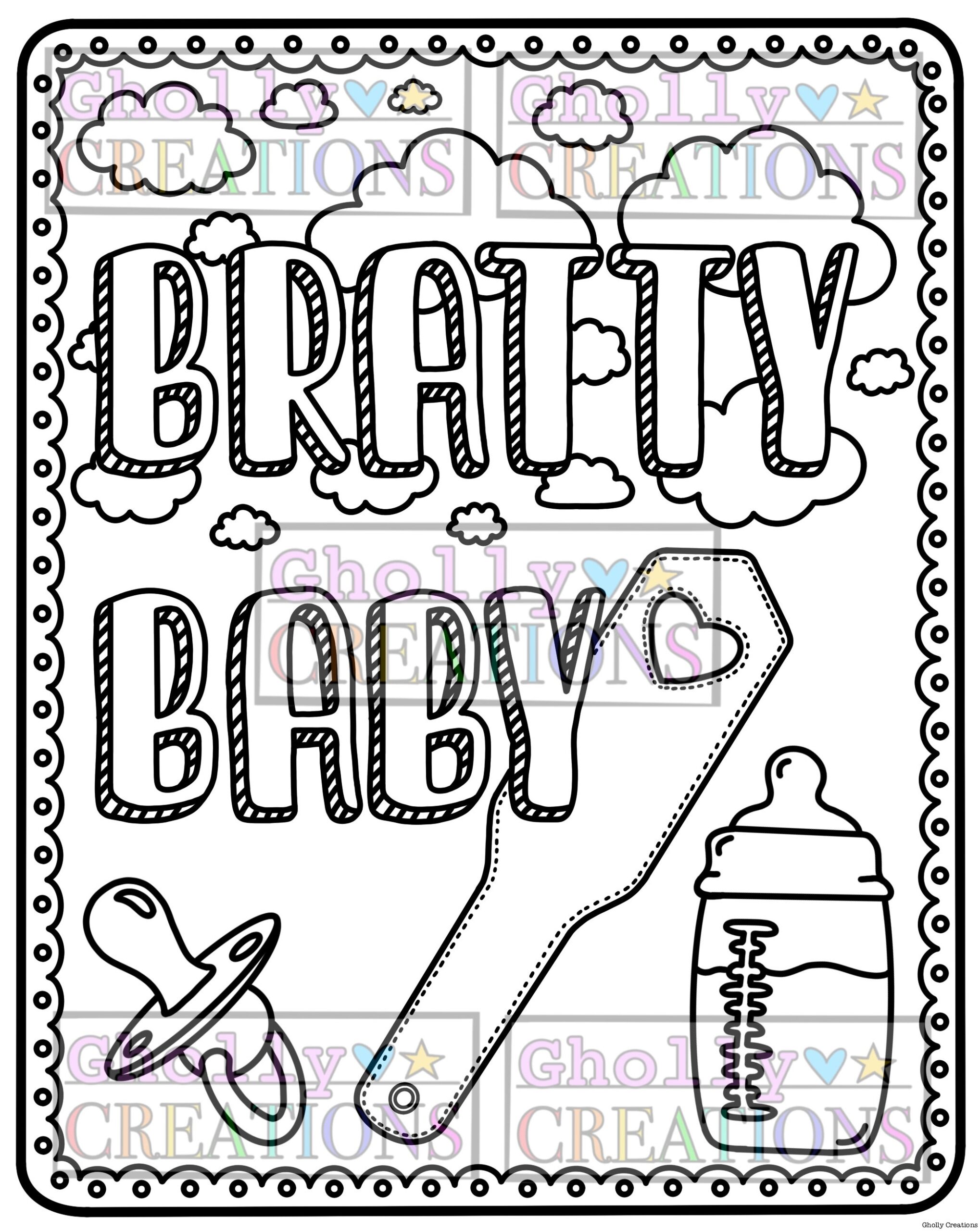 Bratty Baby Ddlg cgl bdsm abdl Coloring Page Etsy