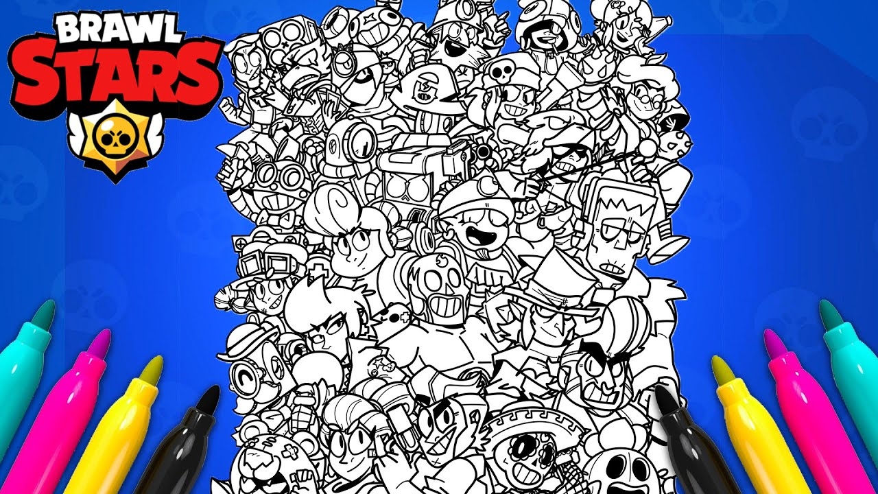 Brawl Stars All Tier Coloring Page All Brawlers Coloring Set YouTube