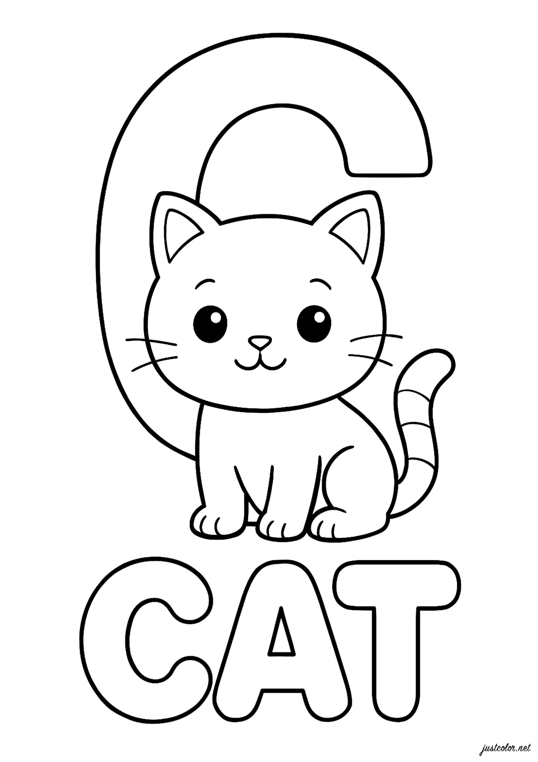 C For Cat Alphabet Coloring Pages