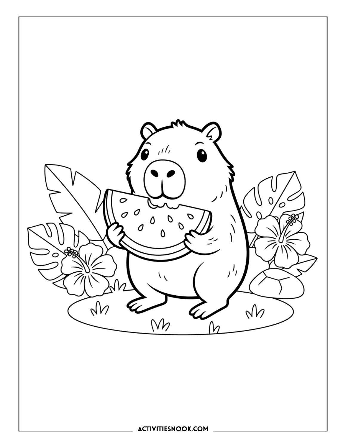 Capybara Coloring Pages Free Printables For Kids Activities Nook