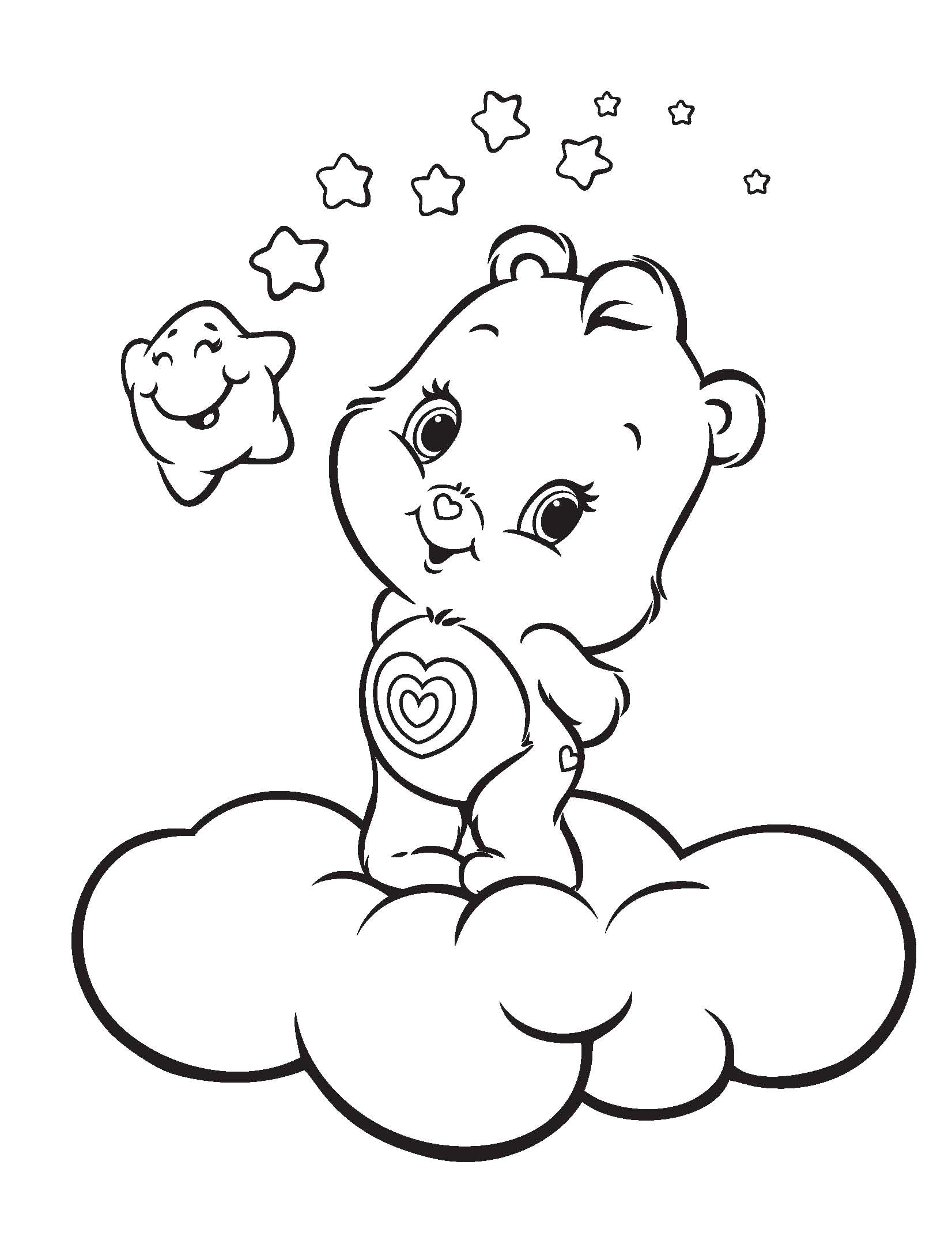 Care Bear Coloring Book 28 Page Coloring Book With Cover Etsy
