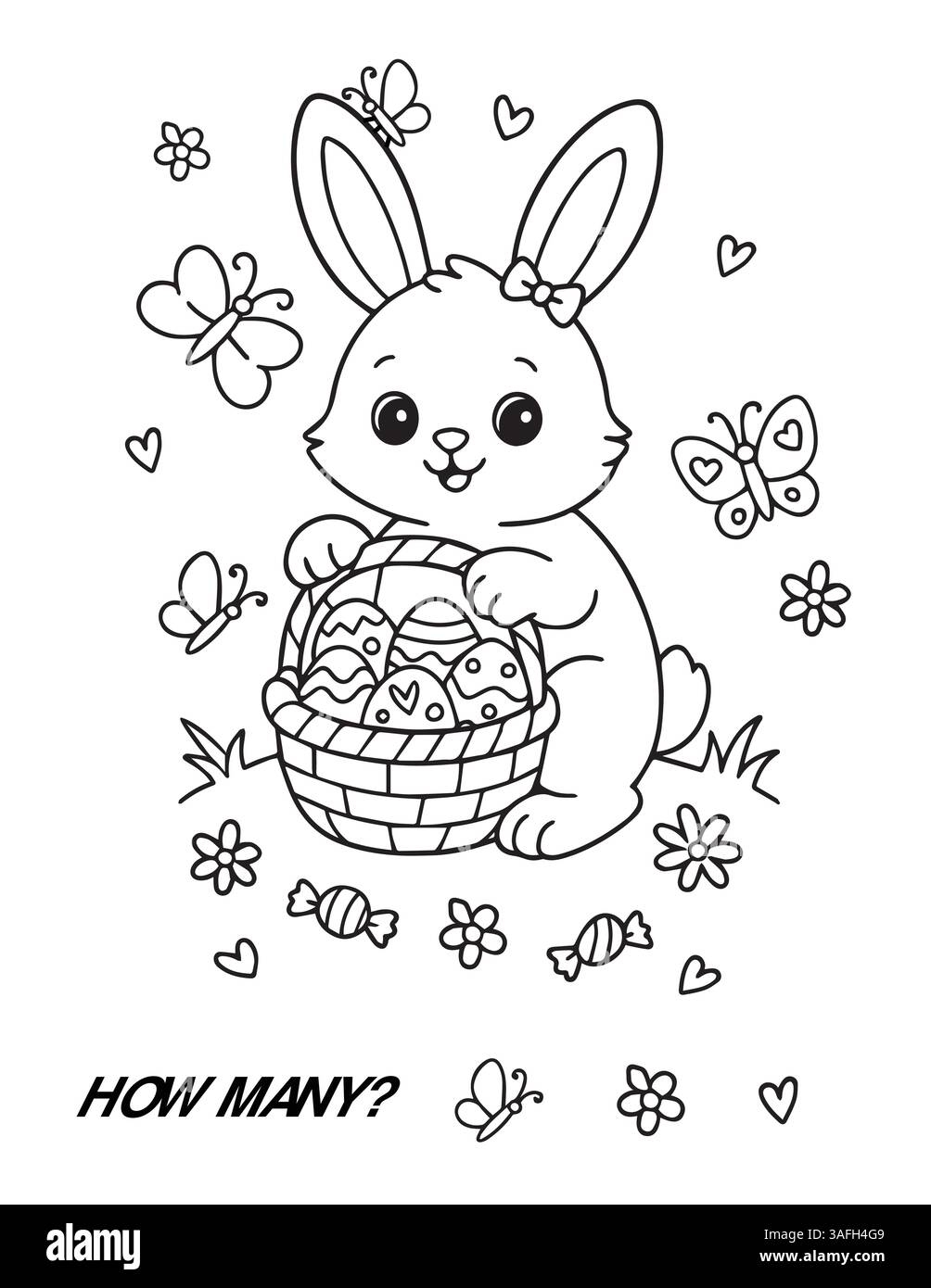 Cartoon Rabbit Coloring Pages Hi res Stock Photography And Images Alamy