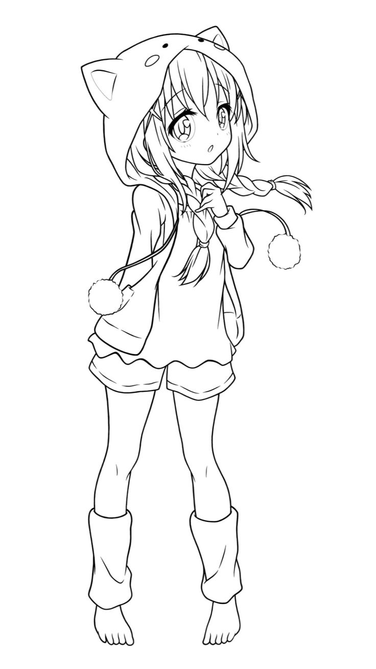 anime girl coloring page