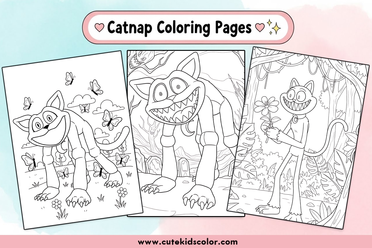 Catnap Coloring Pages 100 Free Printable PDFs Cutekidscolor