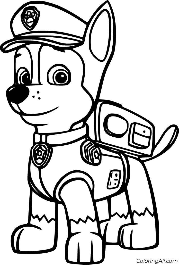 Chase Paw Patrol Coloring Pages