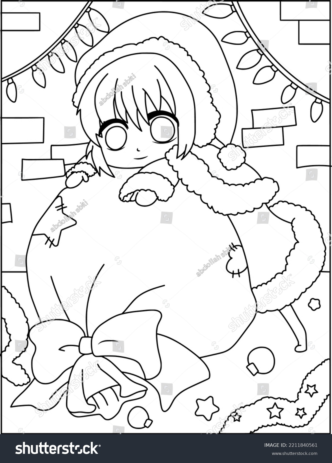 anime christmas coloring pages