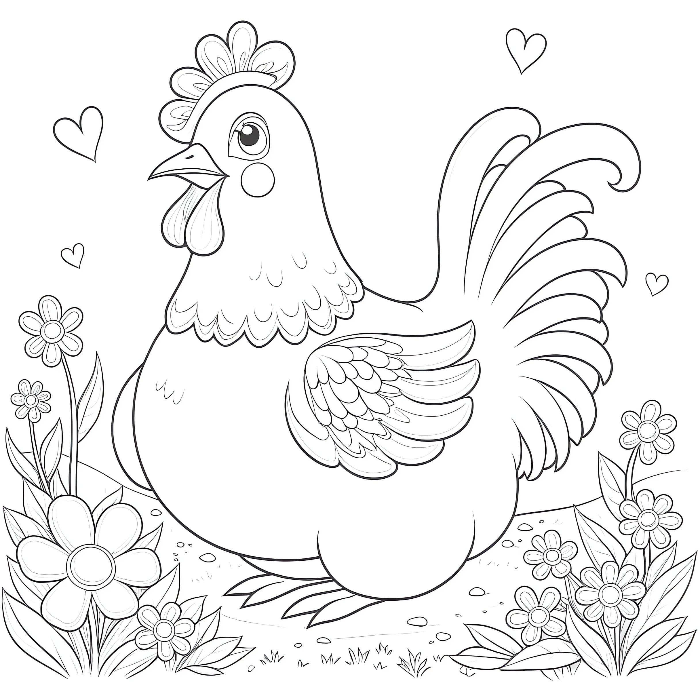 Chicken Coloring Coloring Pages Mimi Panda