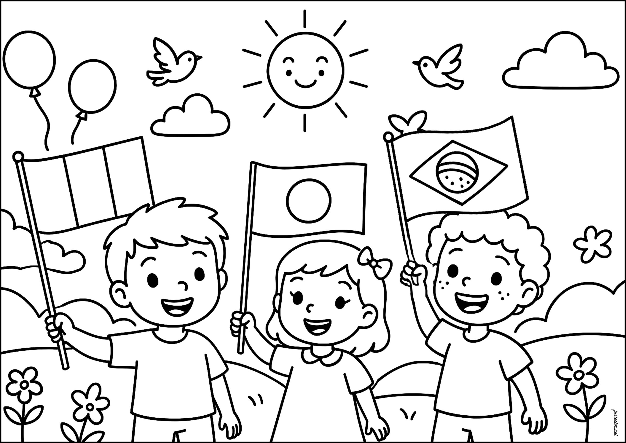 flag coloring pages preschoolers