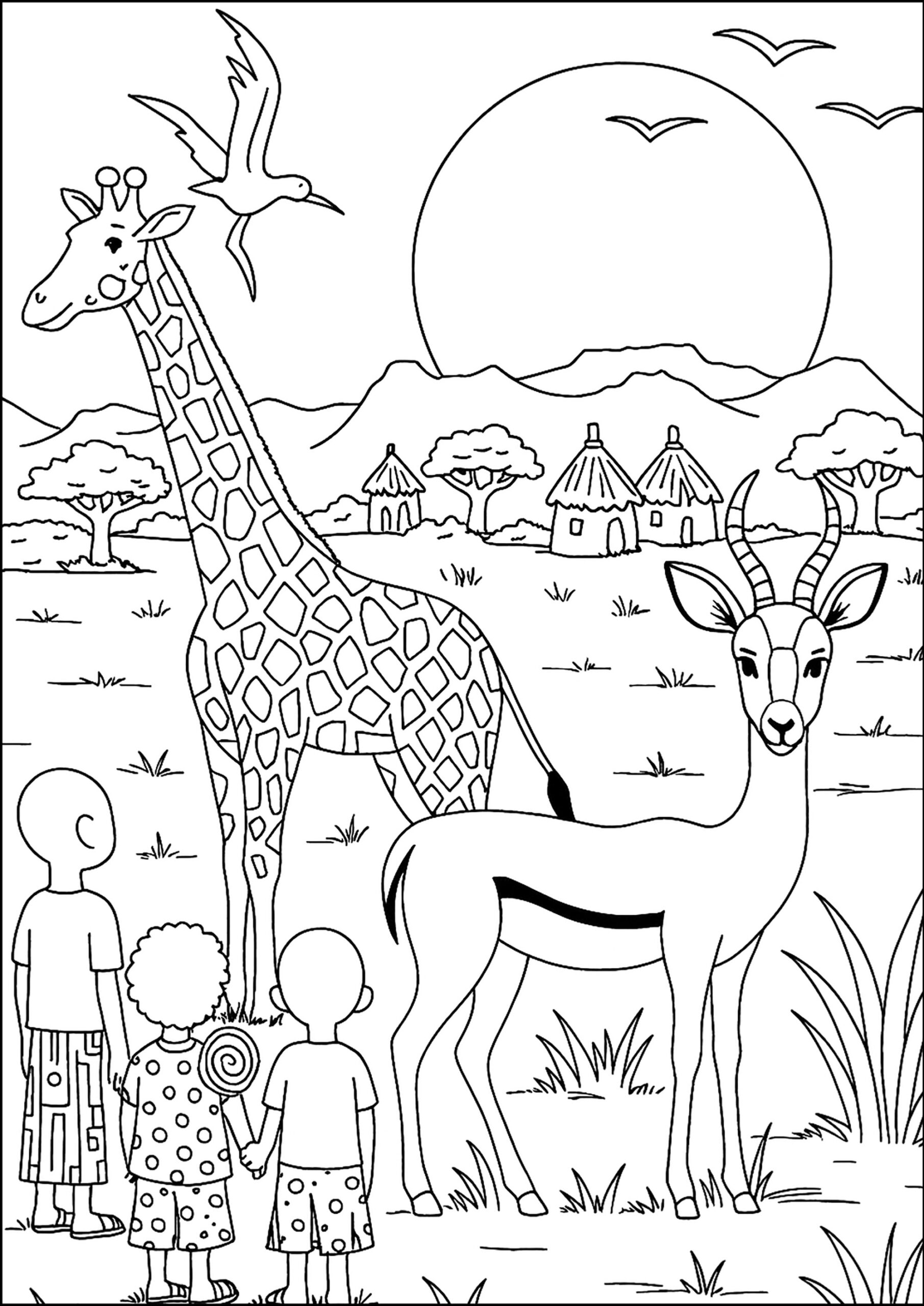 africa coloring pages for preschoolers