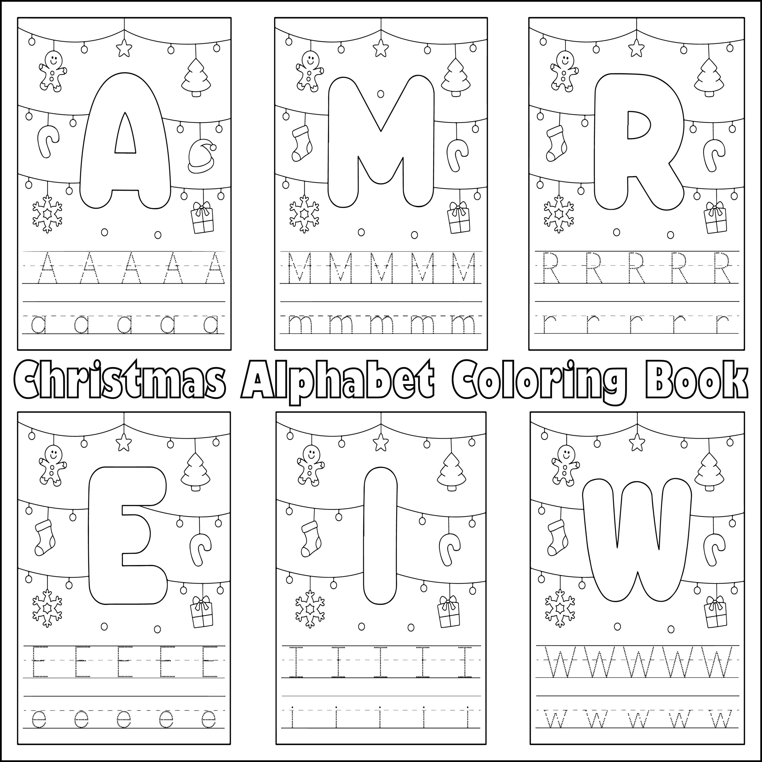 Christmas Alphabet Coloring Page For Kids Christmas Alphabet Coloring Book Made By Teachers