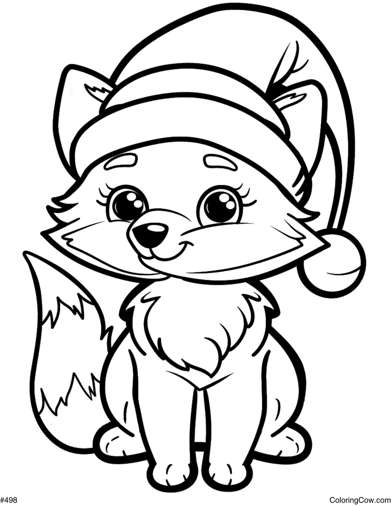 Christmas Fox Coloring Page