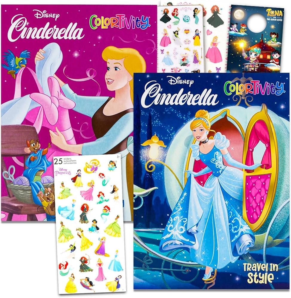 Cinderella Coloring Book Set For Girls 2 Jumbo Cinderella Activity Books With Stickers Tattoos And More Cinderella Coloring Bundle For Kids Toddlers Cinderella Coloring Books Cinderella Activity Set 9798885115131 Amazon Books