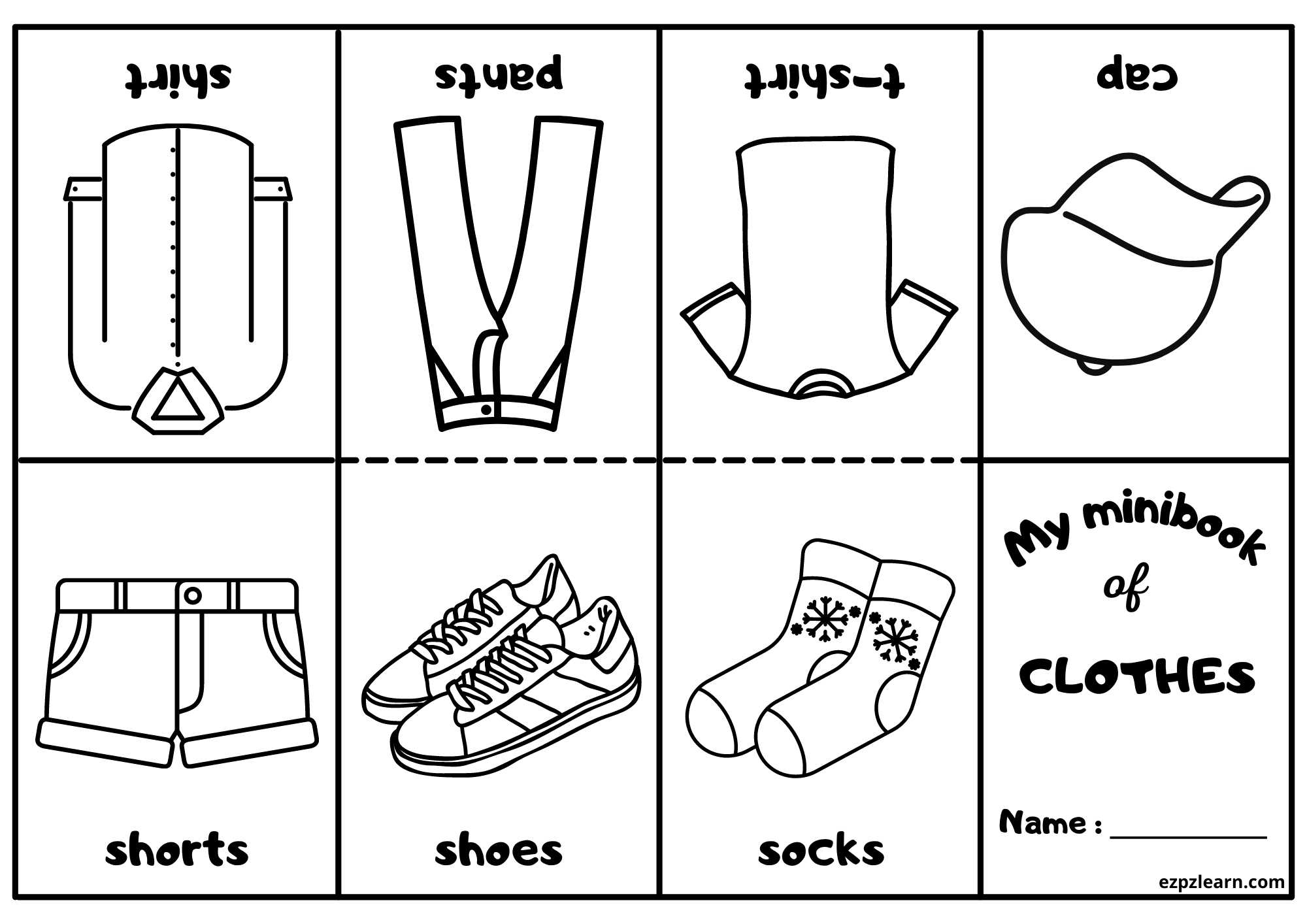 Clothes Mini Coloring Book Activity Ezpzlearn