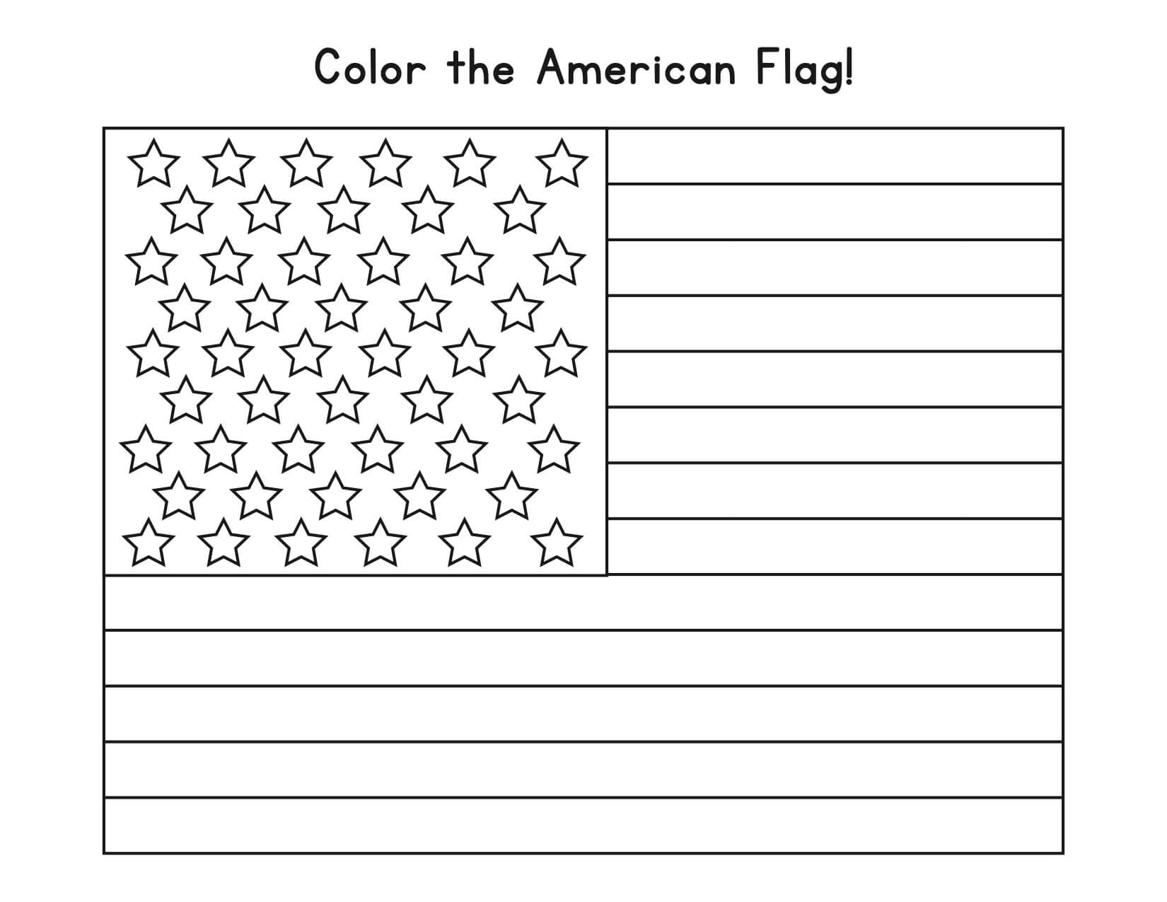Color The American Flag Reading Adventures For Kids Ages 3 To 5