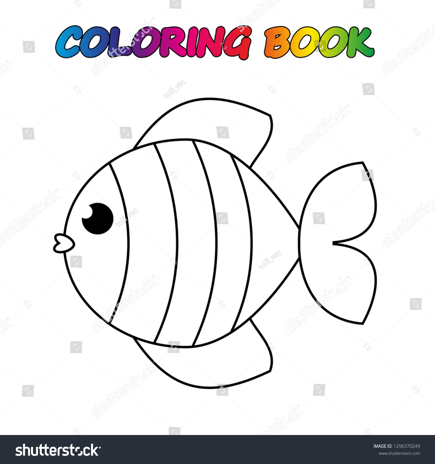 Coloring Book Fish Coloring Page Educate Stock Vector Royalty Free 1296370249 Shutterstock