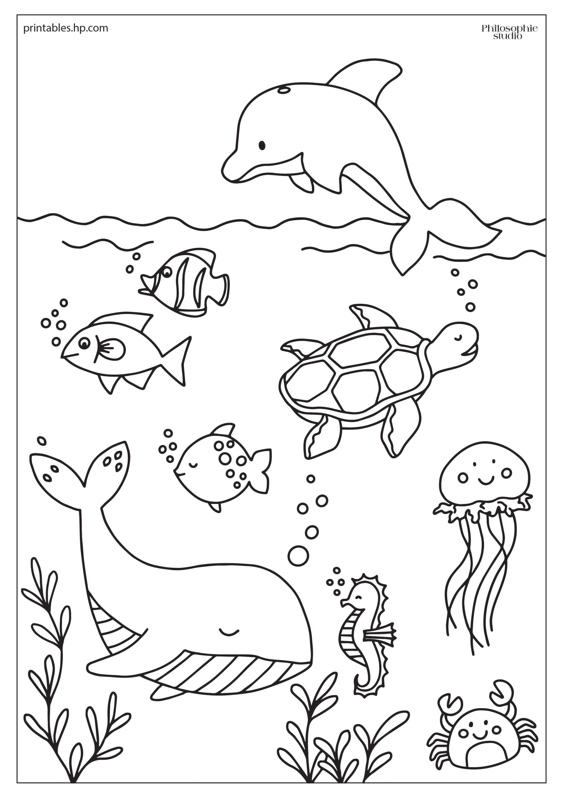 Coloring For Kids Under The Sea Printables Free Coloring Pages Learning Worksheets HP Official Site