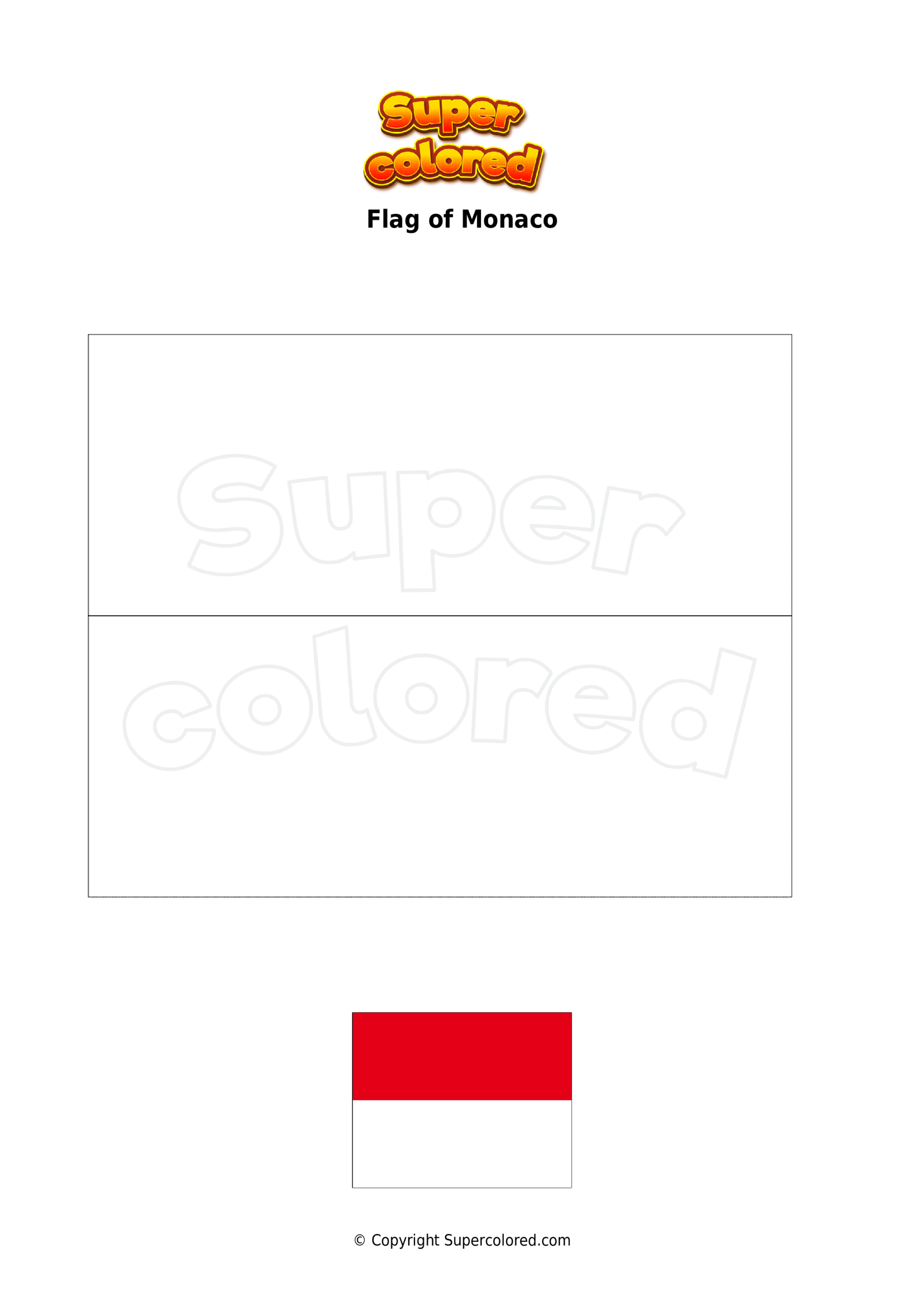 Coloring Page Flag Of Monaco
