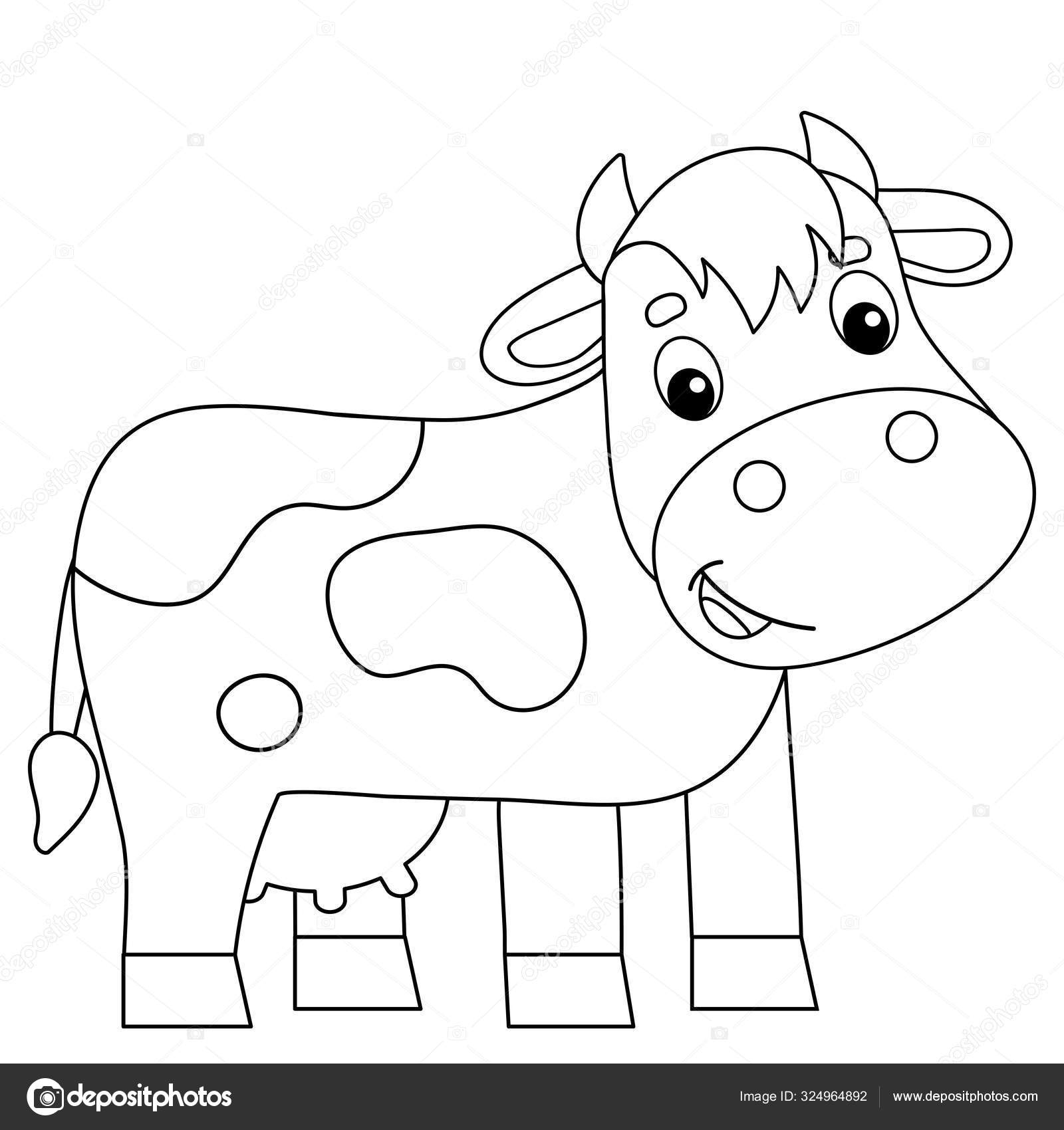 Coloring Page Outline Of Cartoon Cow Farm Animals Coloring Book For Kids Stock Vector By Oleon17 324964892