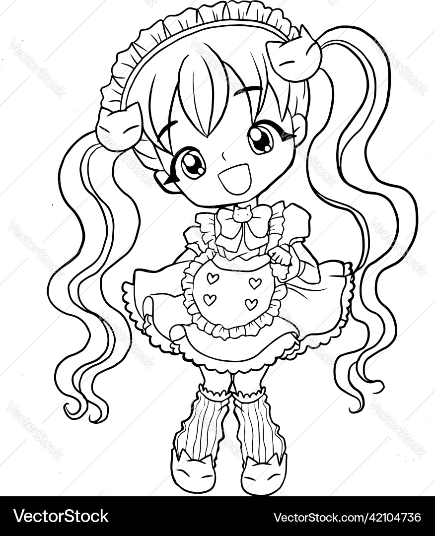 kawaii coloring pages anime