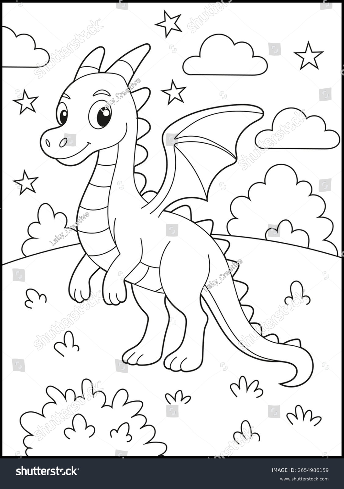 Coloring Pages Children Cute Cartoon Animal Stock Vector Royalty Free 2654986159 Shutterstock