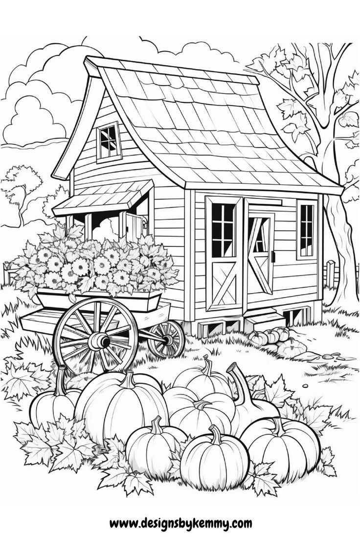 Coloring Pages For Adults Country Autumn Coloring Pages Designs By Kemmy