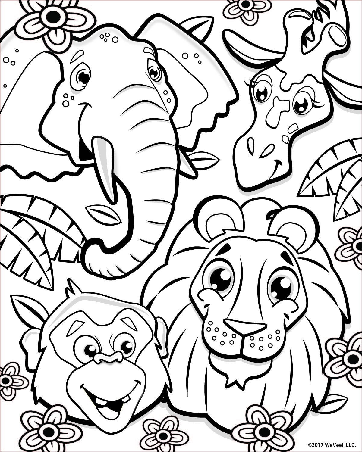 jungle animal coloring pages