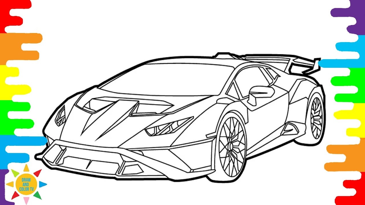 COLORING PAGES Lamborghini Aventador SVJ Coloring Car Coloring drawandcolortv YouTube