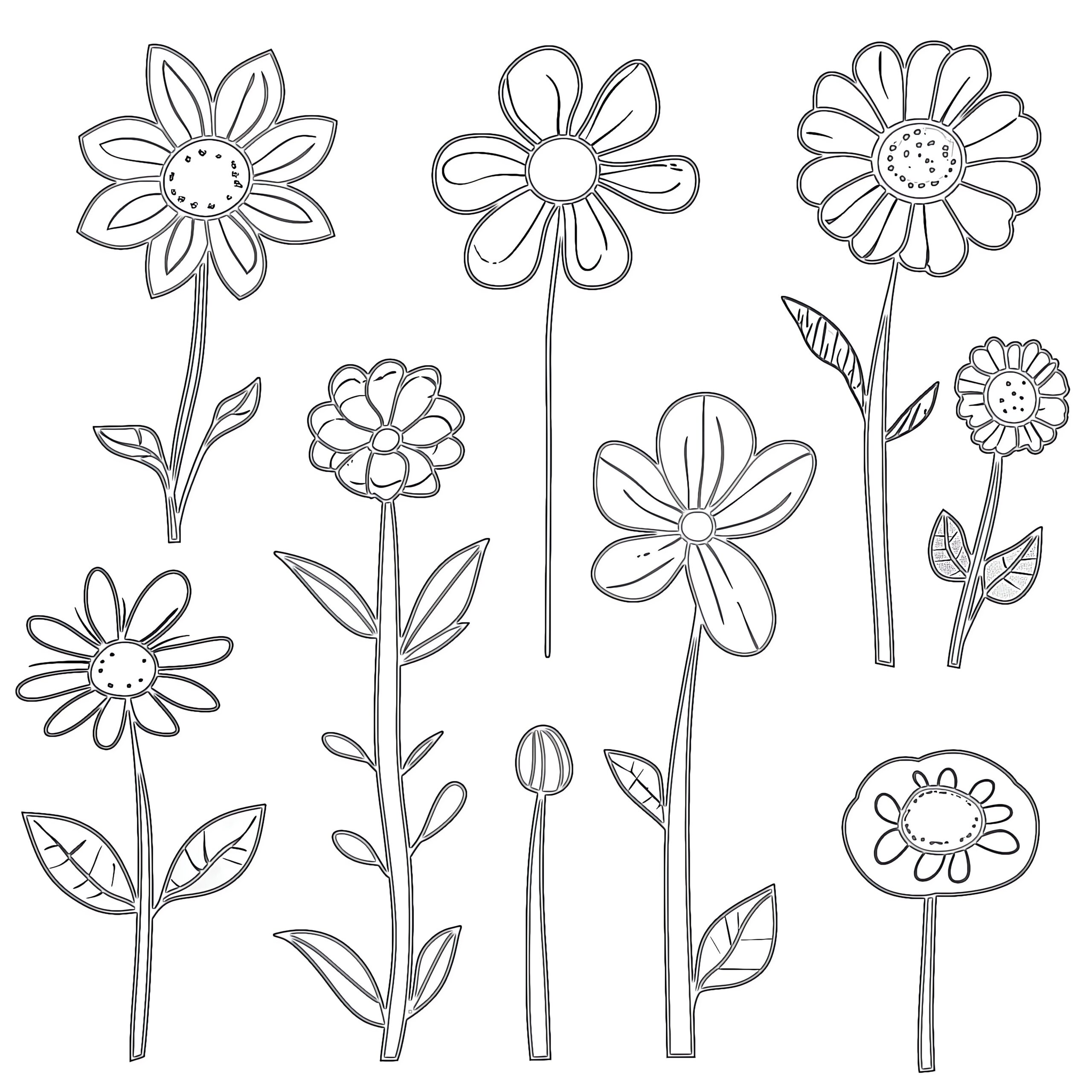 flower coloring page preschool