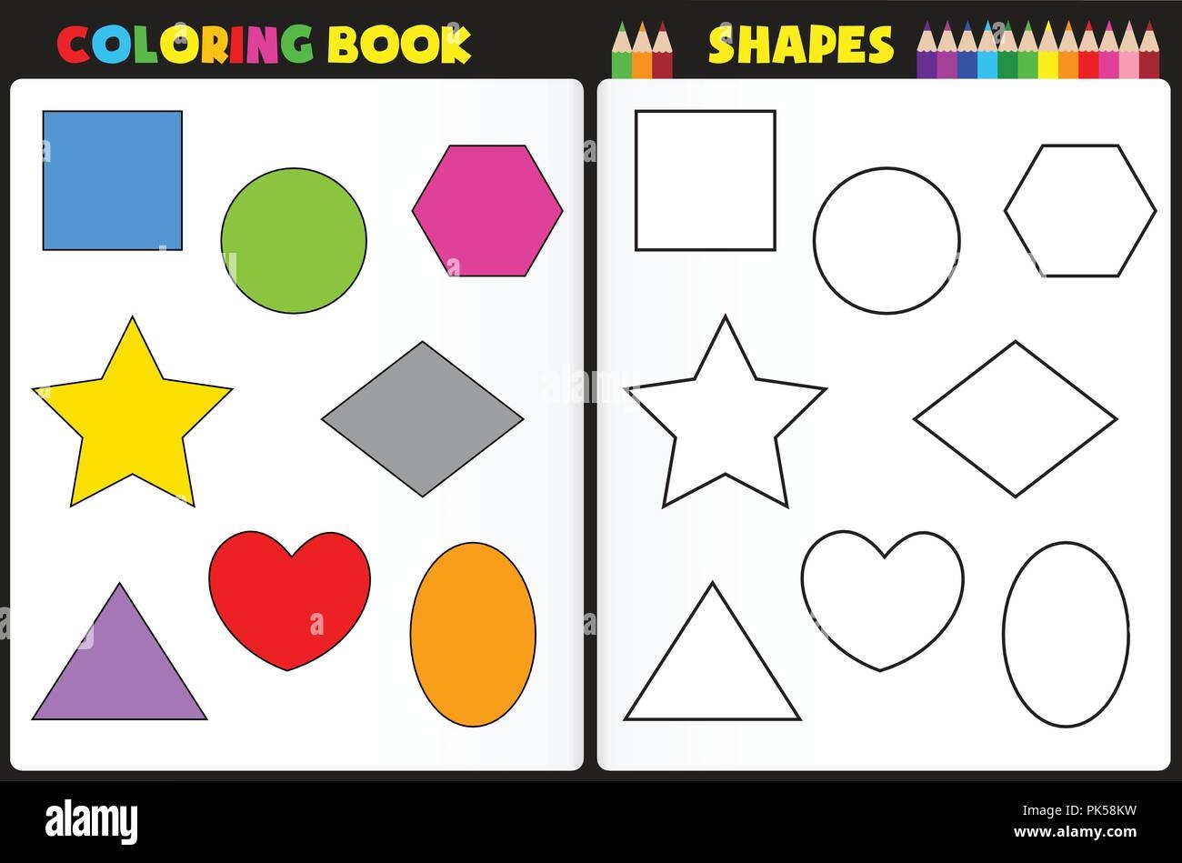 Coloring Shapes Hi res Stock Photography And Images Alamy
