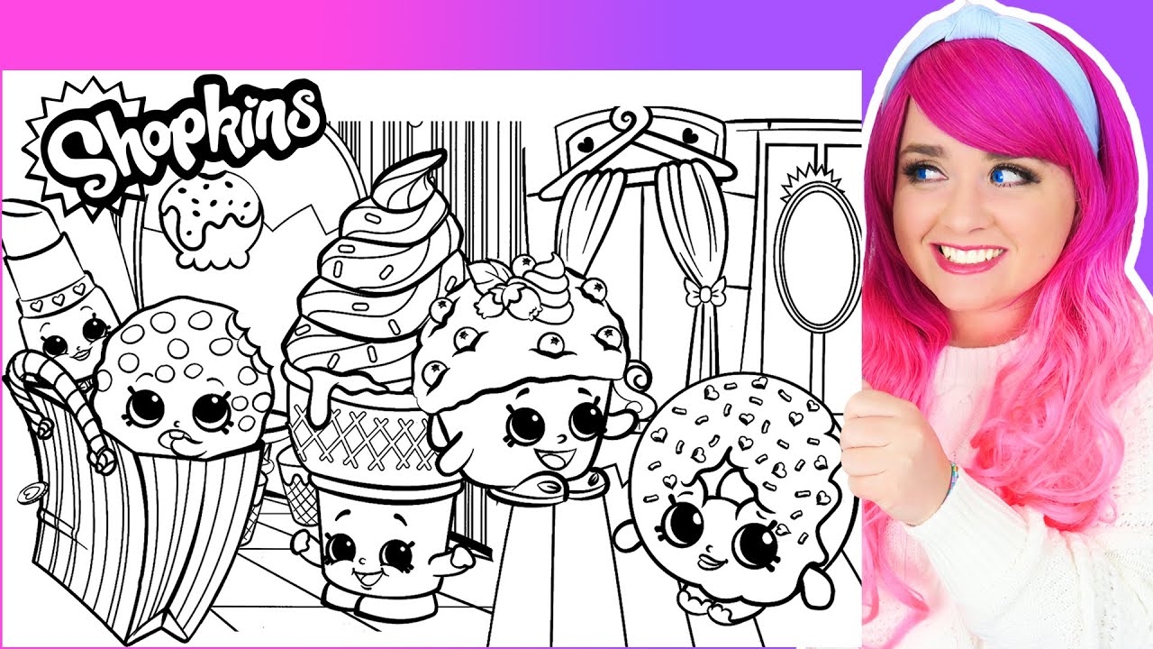 Coloring Shopkins Coloring Pages Lippy Lips Kooky Cookie Ice Cream Mini Muffin D Lish Donut YouTube